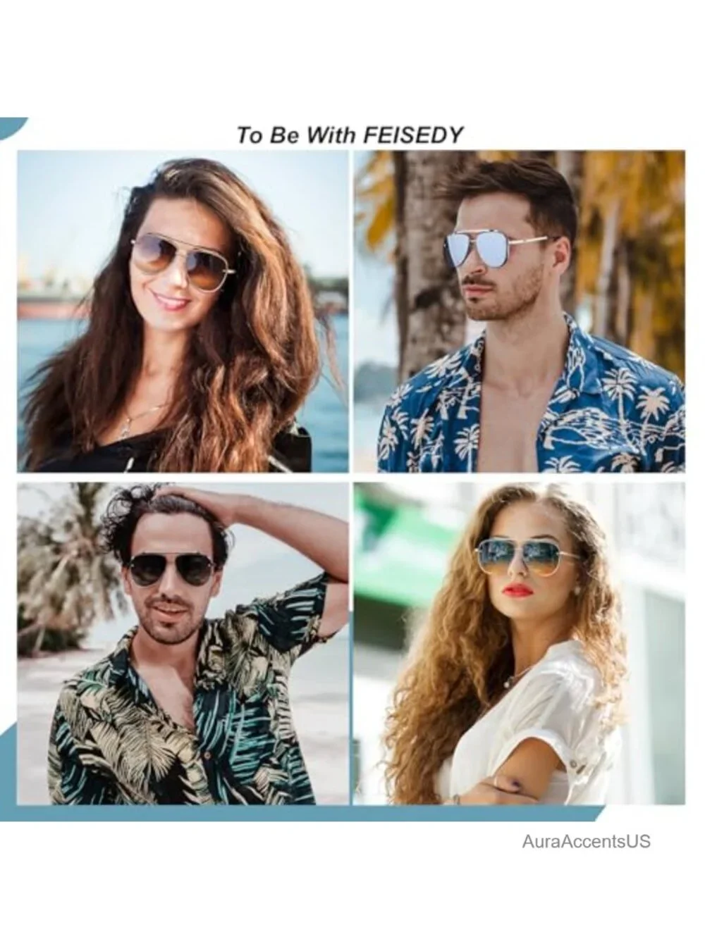 Oversized Aviator Sunglasses Metal Frame Gradient UV400 Unisex